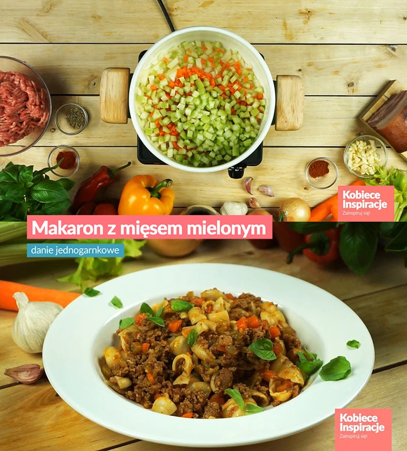 Makaron z mięsem mielonym - danie jednogarnkowe