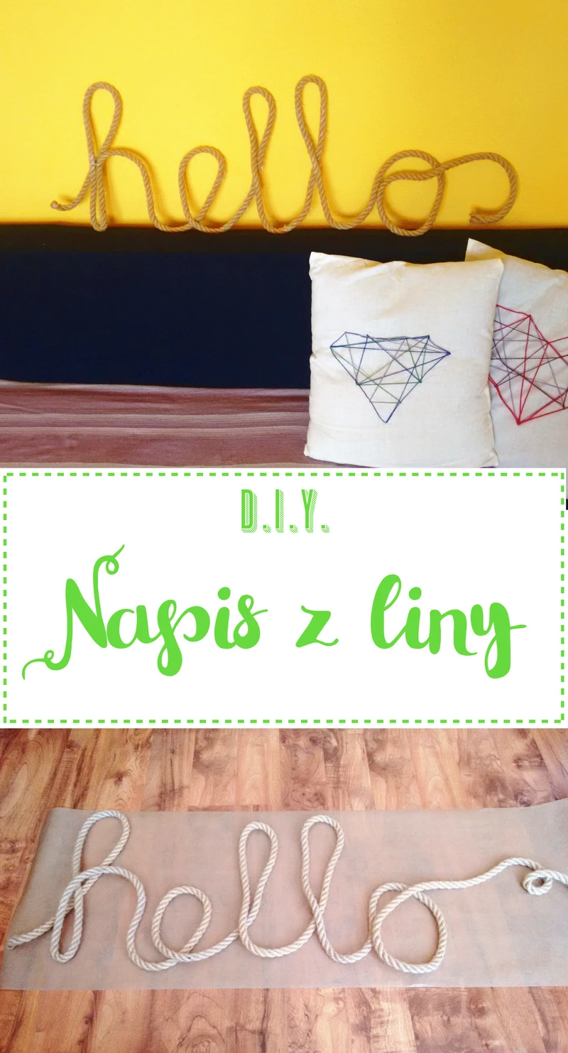 DIY Napis z liny - Rustykalna dekoracja do pokoju