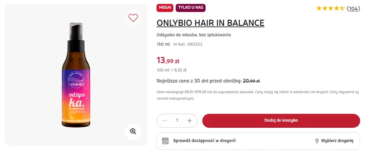 Zdjęcie Ta odżywka BEZ spłukiwania z Rossmanna za 14 zł to hit Polek! Błyskawiczny efekt wygładzenia - na suche i mokre włosy #1