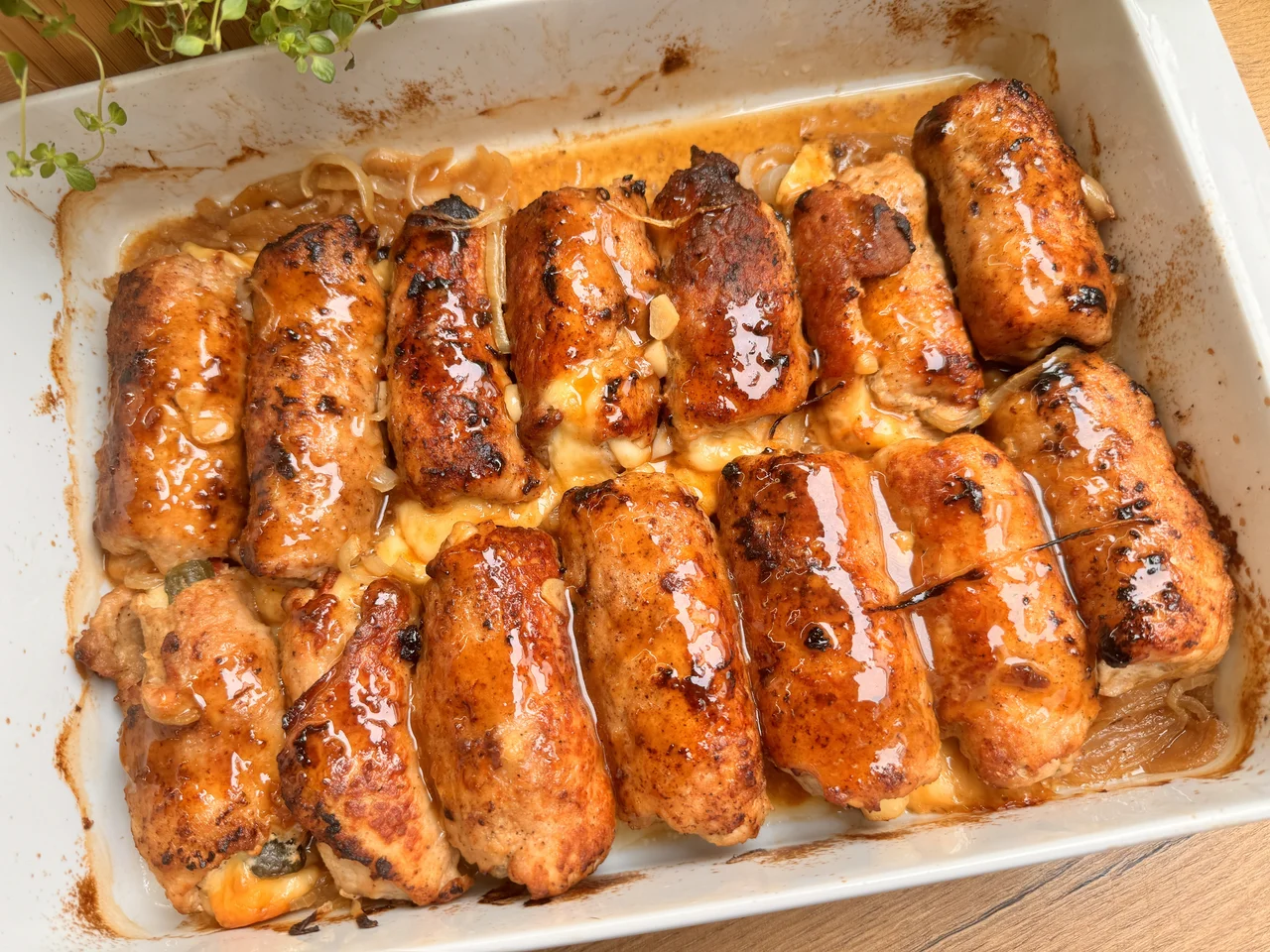 Roladki ze schabu z szynką i serem