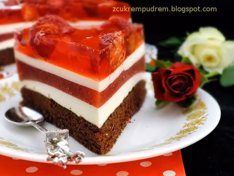 Patriotyczny torcik truskawkowy