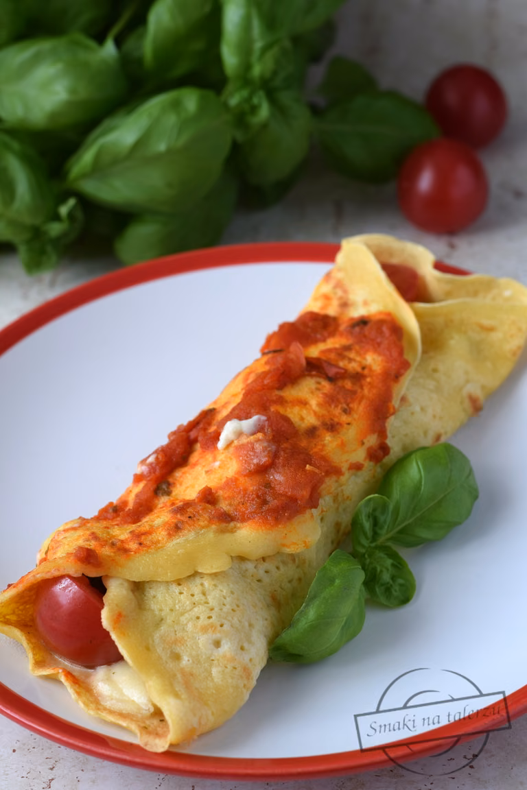 Naleśniki na piwie z grillowaną cukinią i mozzarellą
