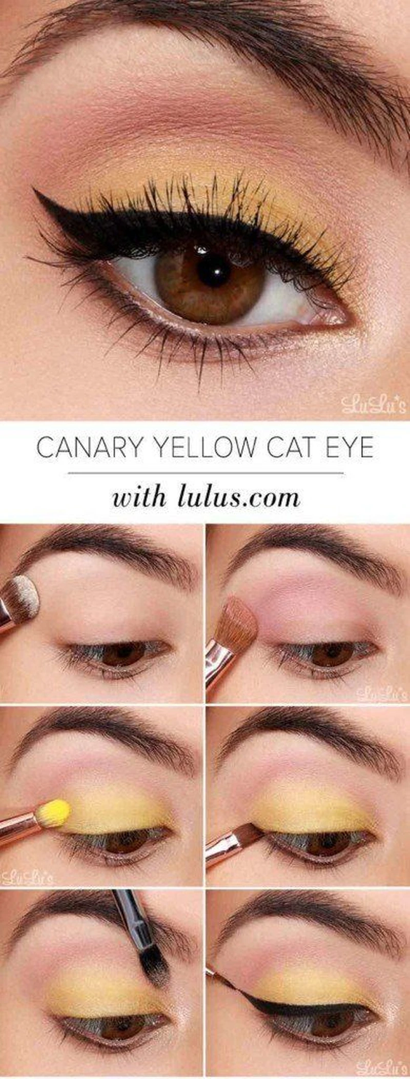 Kanarkowy make up oka- krok po kroku