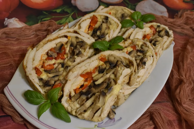 Babka z kurczaka z pieczarkami