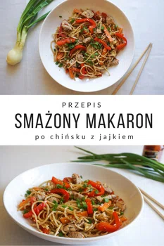 Smażony makaron po chińsku z jajkiem