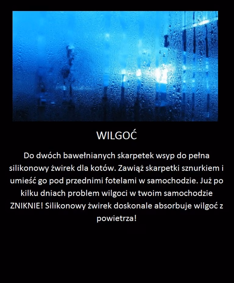 Pozbądź się wilgoci w swoim samochodzie!