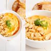 Tajska pasta z ciecierzycy z masłem orzechowym i sosem słodkim chili.