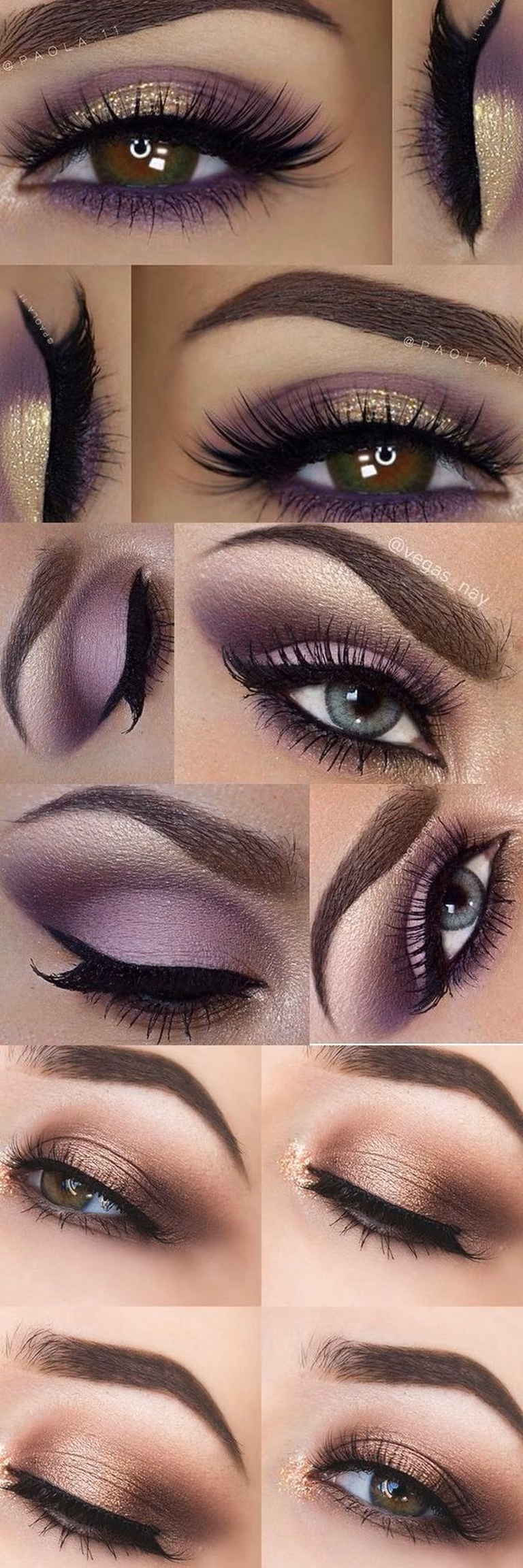 Make up - fiolet i złoto