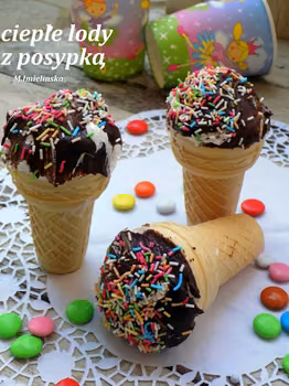 ciepłe lody z posypką