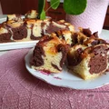 Dwukolorowe ciasto z jabłkami