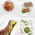 Odżywcze śniadanie. Surowe chlebki z pesto i salsą