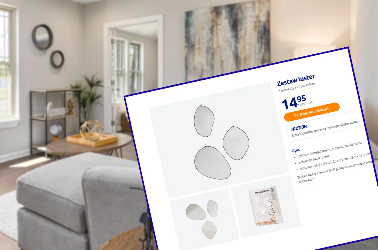 Ten zestaw 3 luster z Action to nowy hit do salonu i sypialni! Łatwy montaż, rozjaśnią każde pomieszczenie, efekt wow za 14,95 zł