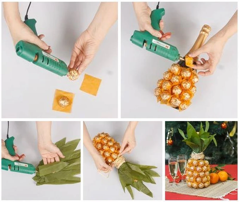 Ananas z cukierków - szampan