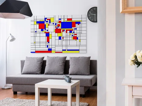 Podróże z Mondrianem - nowoczesny obraz na płótnie