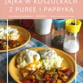 Jajka w koszulkach z puree i papryką