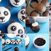 Śmieszne panda babeczki