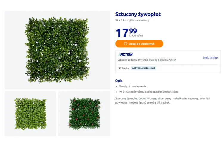 Zdjęcie Ten żywopłot z Action za 17 zł bosko odmieni balkon! Zero podlewania - prywatna, zielona oaza przez cały rok #1