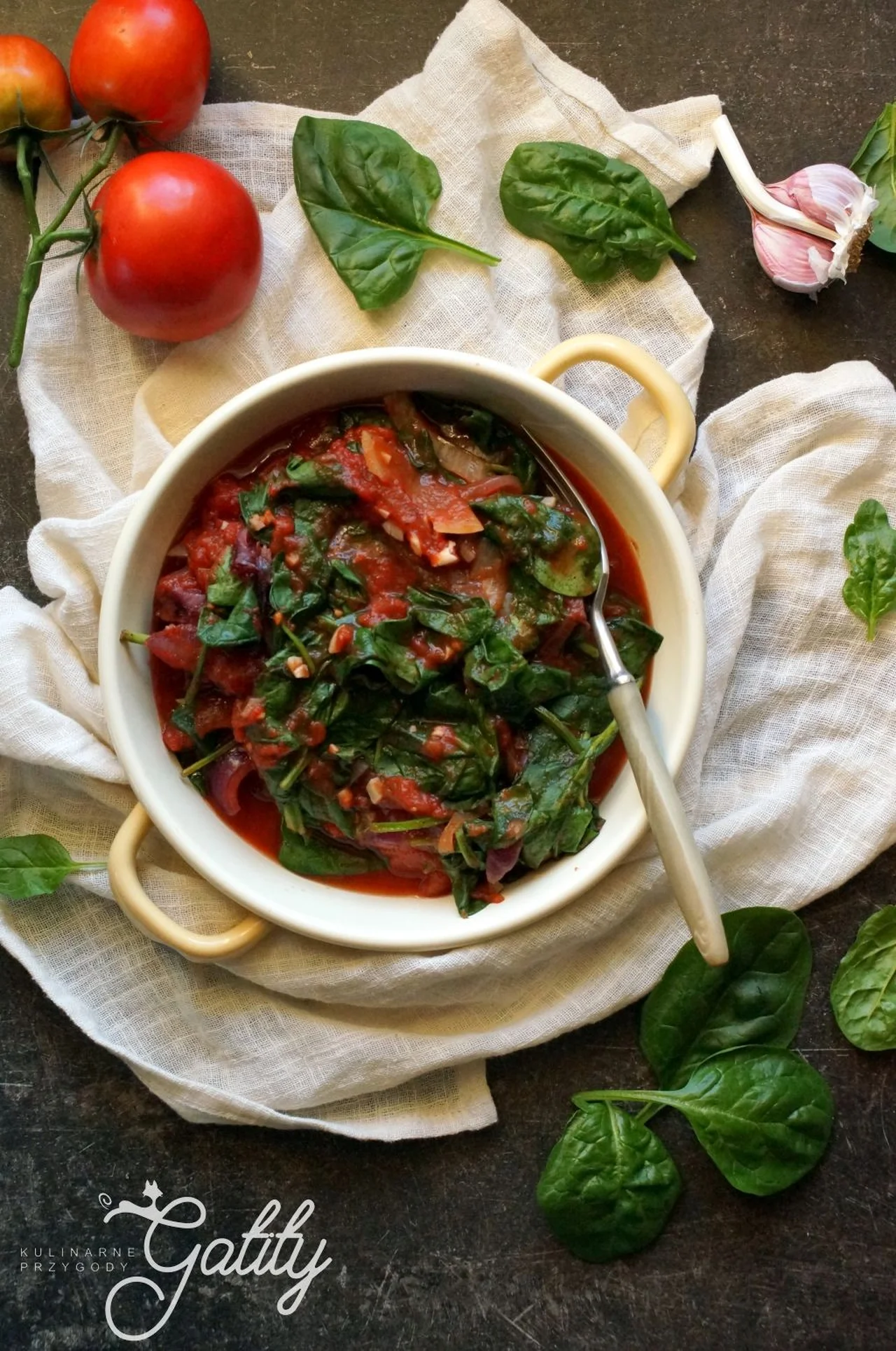 Szpinak z pomidorami (dieta dr Dąbrowskiej)