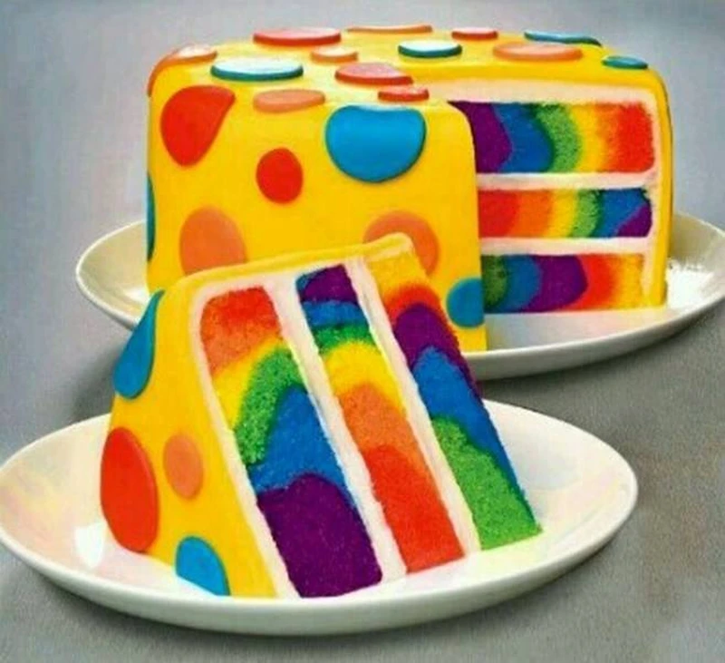 Tęczowy tort