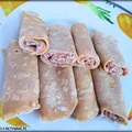 Naleśniki z twarogiem, papryką i pieczarkami