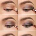 Grafitowo brązowe smokey eye