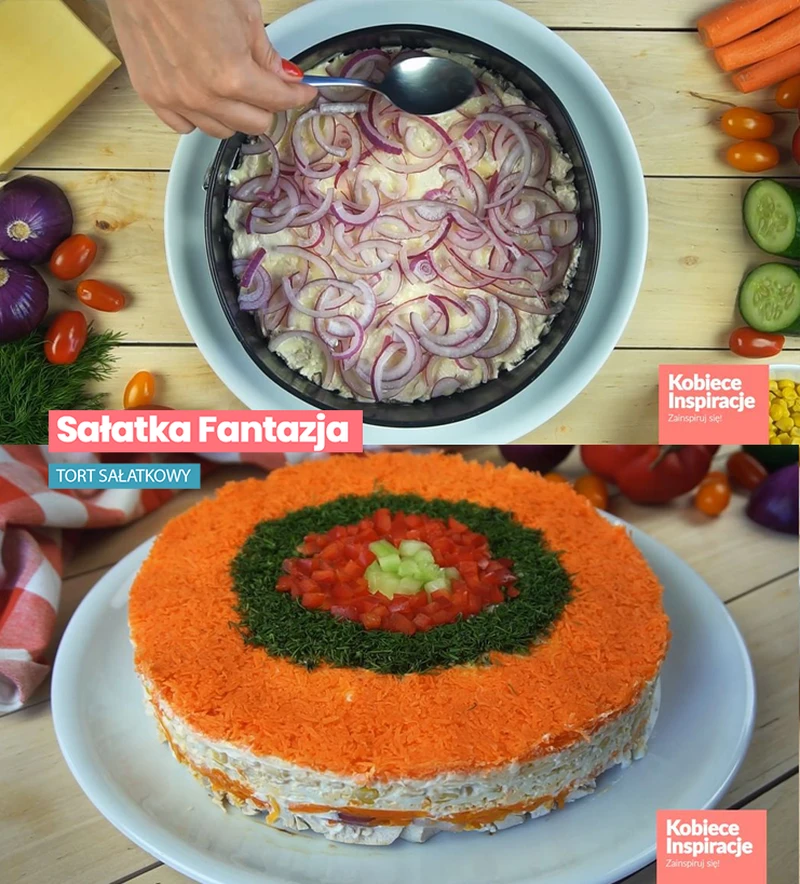 Sałatka fantazja - tort sałatkowy