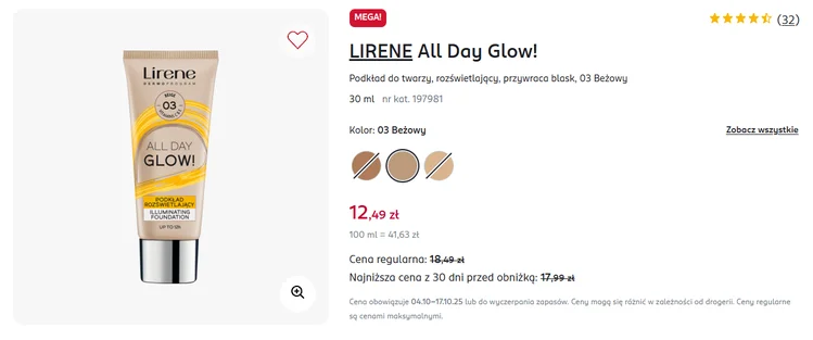 Zdjęcie Ten podkład z Rossmanna jest uwielbiany przez Polki! 12,49 zł trwałe krycie, efekt zdrowego glow bez efektu maski i rolowania! #1