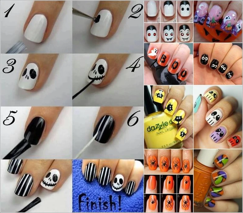 Manicure na Halloween