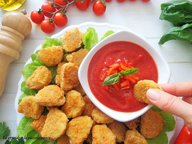 Pieczone nuggets z kurczaka z domowym ketchupem