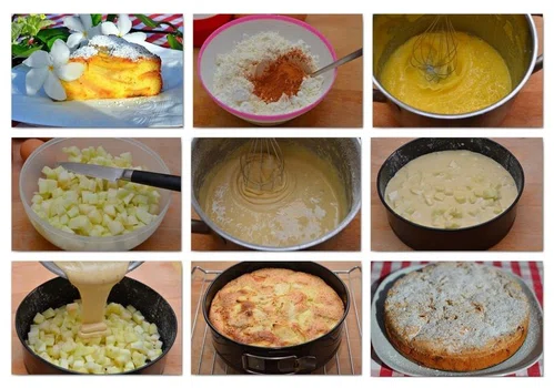 Pyszna szarotka z kawałkami jabłek