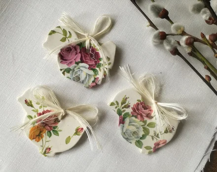 Wielkanocne zawieszki decoupage