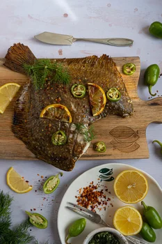 Grillowany turbot z koperkowym pesto