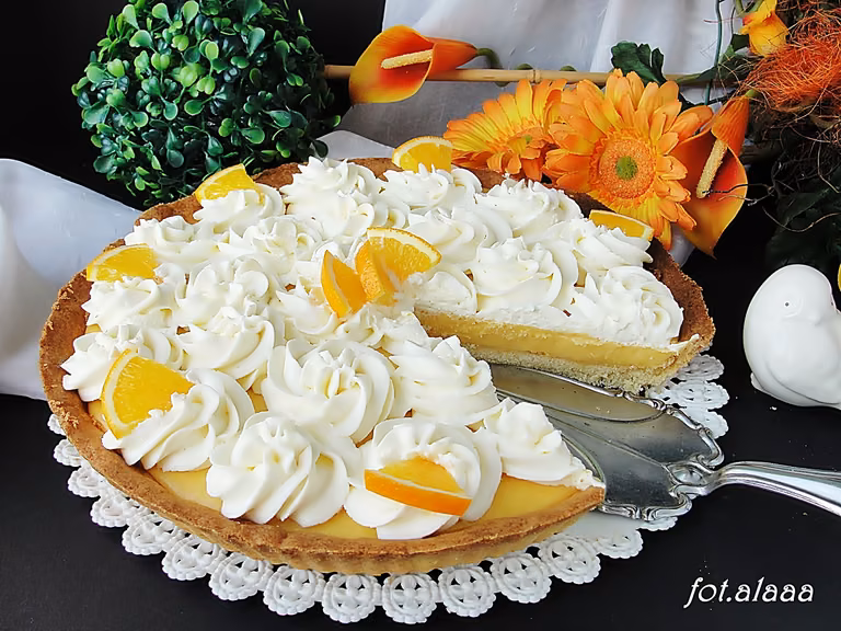Tarta krem z pomarańczami
