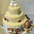 Zimowy tort weselny