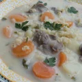 Krupnik na żołądkach z kaszą bulgur