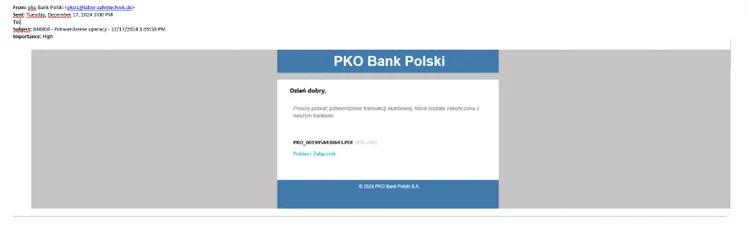 Zdjęcie Bank PKO BP wydał pilny komunikat dla klientów! Chodzi o fałszywe potwierdzenie transakcji #1