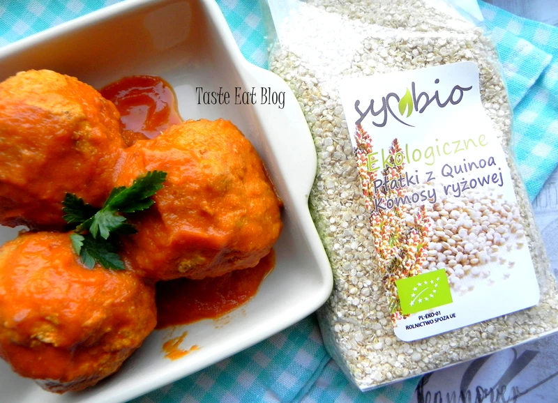 Lekkie pulpety z Quinoa od Symbio w sosie z suszonych pomidorów