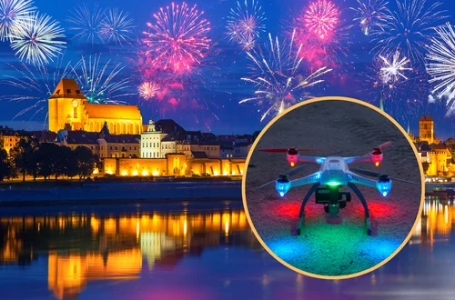 Nowoczesny Sylwester bez fajerwerków! O północy 200 dronów wzbije się w powietrze nad Toruniem!