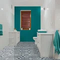 Przepiękna lazurowa nowoczesna łazienka