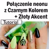 Tutorial: Połączenie neonowego koloru z czarnym + akcent brokatowy