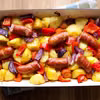 Warzywa pieczone z kiełbasą