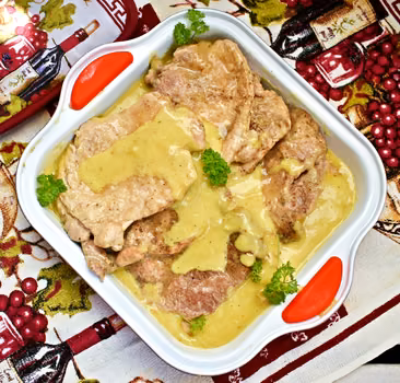 Bitki wieprzowe w sosie musztardowym