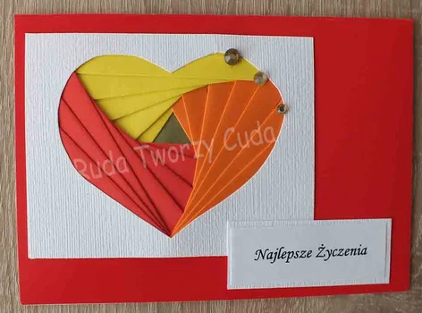 Specjalnie na Dzień Babci wielkie serce- iris folding