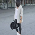 Super stylizacja ze skórzanymi spodniami