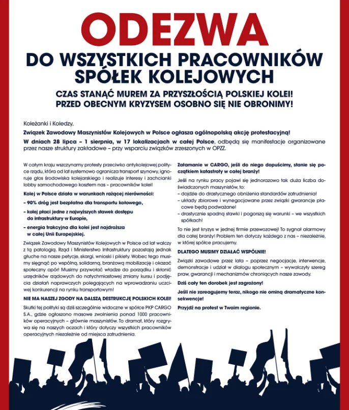 Zdjęcie Uwaga turyści! Wielka akcja protestacyjna kolejarzy w 17 miastach! W tych dniach dojdzie do blokad #1