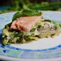 Frittata ze Szparagami, Młodymi Portobello z Łososiem