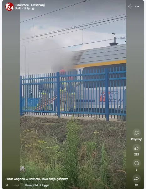 Zdjęcie PILNE: Pożar w pociągu Intercity na trasie do Gdyni! Ewakuowano 80 pasażerów, na miejscu 4 zastępy straży pożarnej #1