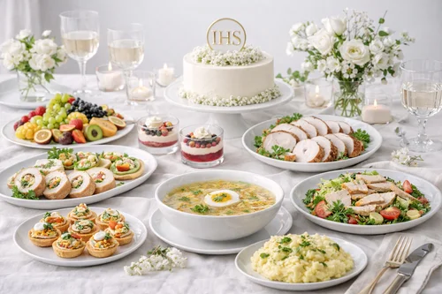 Komunijny stół - ten zestaw potraw wygląda najbardziej elegancko