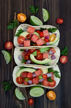 TACOS Z RYBĄ I ARBUZEM
