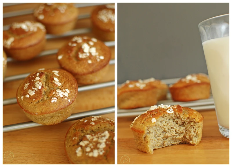 muffinki bananowe z płatkami owsianymi i migdałami bez mąki!